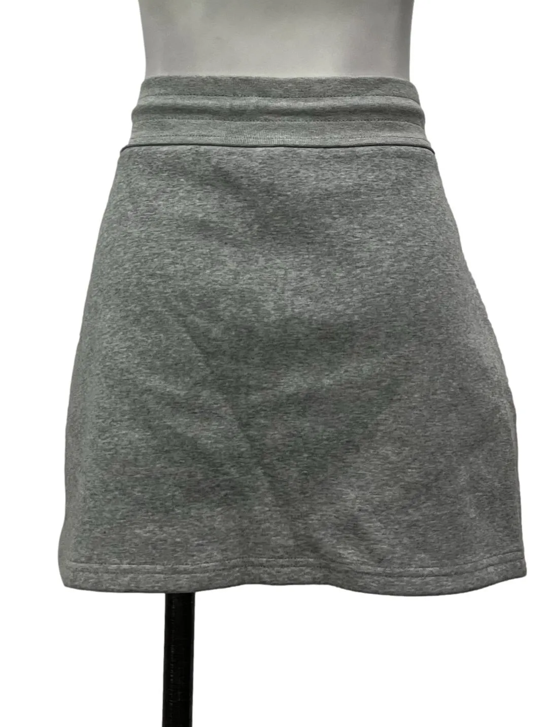 Grey Cotton Mini Skirt