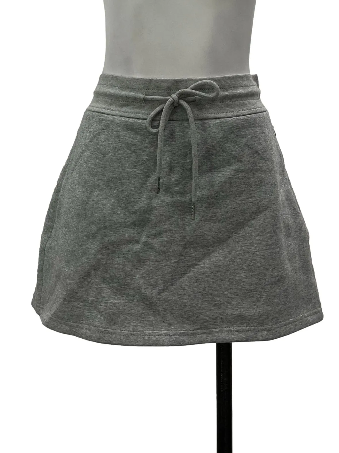 Grey Cotton Mini Skirt