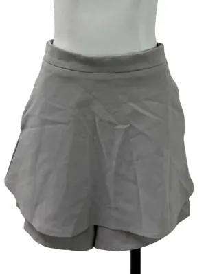 Grey Ruffle Edge Mini Skirt