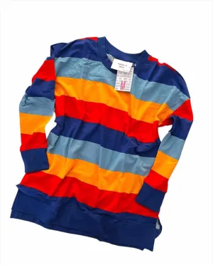 Hannah - Red Orange Blue Block Stripe
