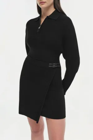Harvey Long Sleeve Mini Dress in Black