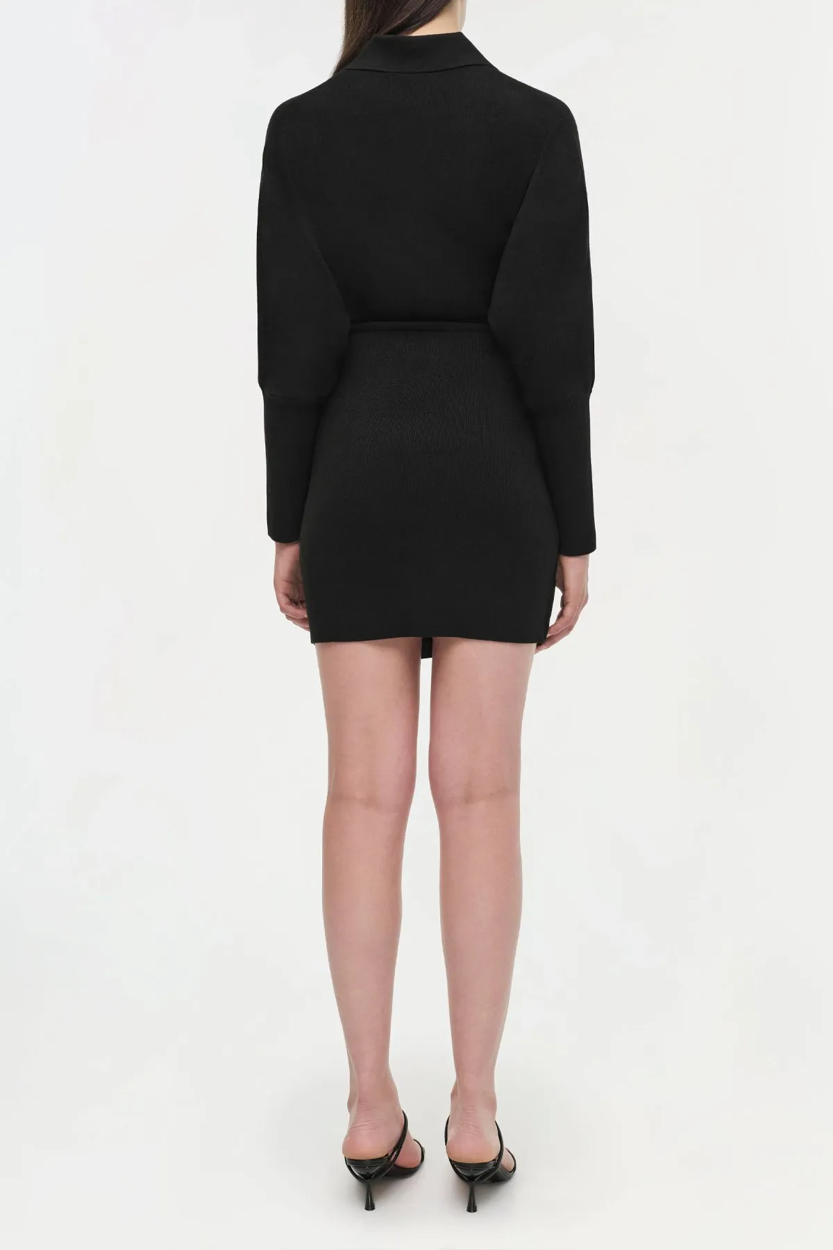 Harvey Long Sleeve Mini Dress in Black