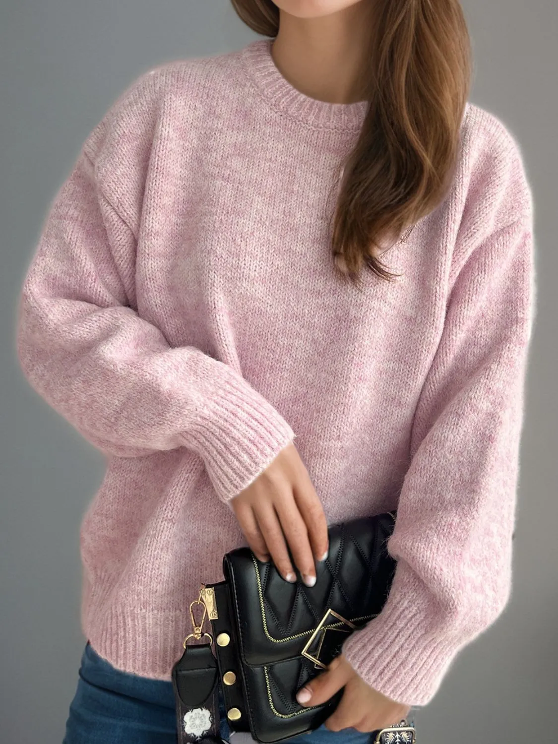 Hazel Blues® |  Round Neck Long Sleeve Sweater