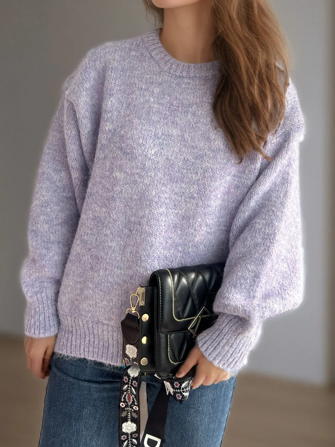 Hazel Blues® |  Round Neck Long Sleeve Sweater