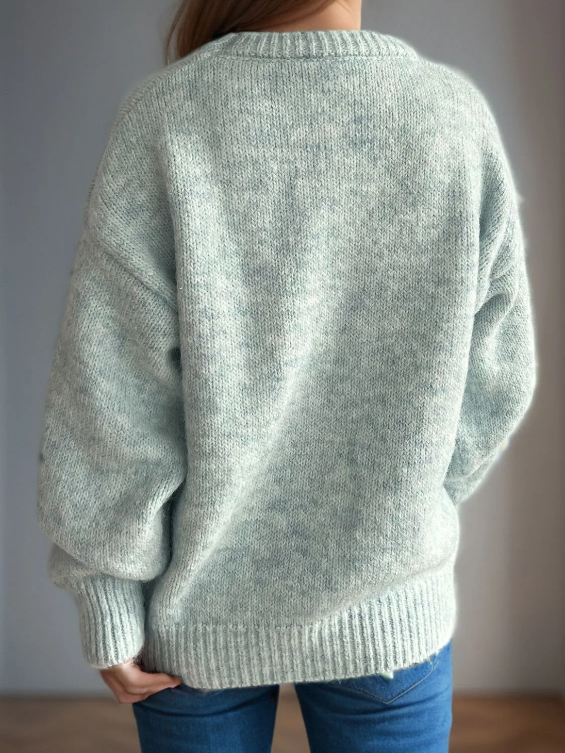 Hazel Blues® |  Round Neck Long Sleeve Sweater