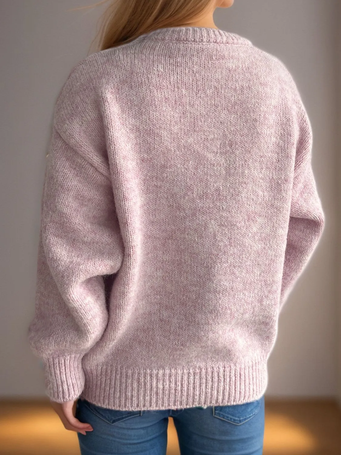 Hazel Blues® |  Round Neck Long Sleeve Sweater