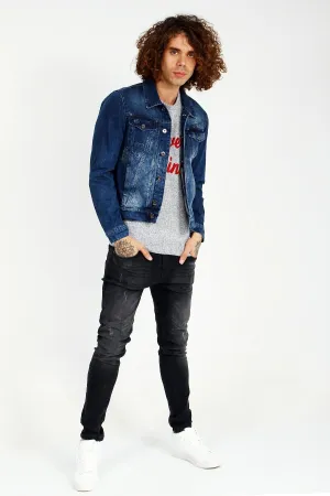 HB Mens Denim Jacket Stretchable Fine Lycra