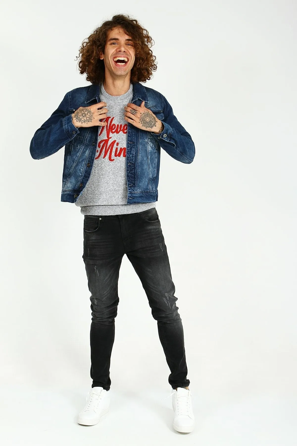 HB Mens Denim Jacket Stretchable Fine Lycra