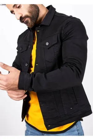 HB Mens Denim Jacket Stretchable Fine Lycra