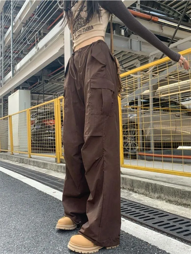 High Waisted Baggy Vintage Tooling Cargo Pants