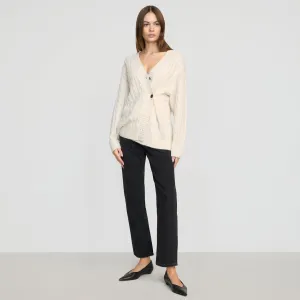 Hikari Asymmetric Cable Knit Cardigan
