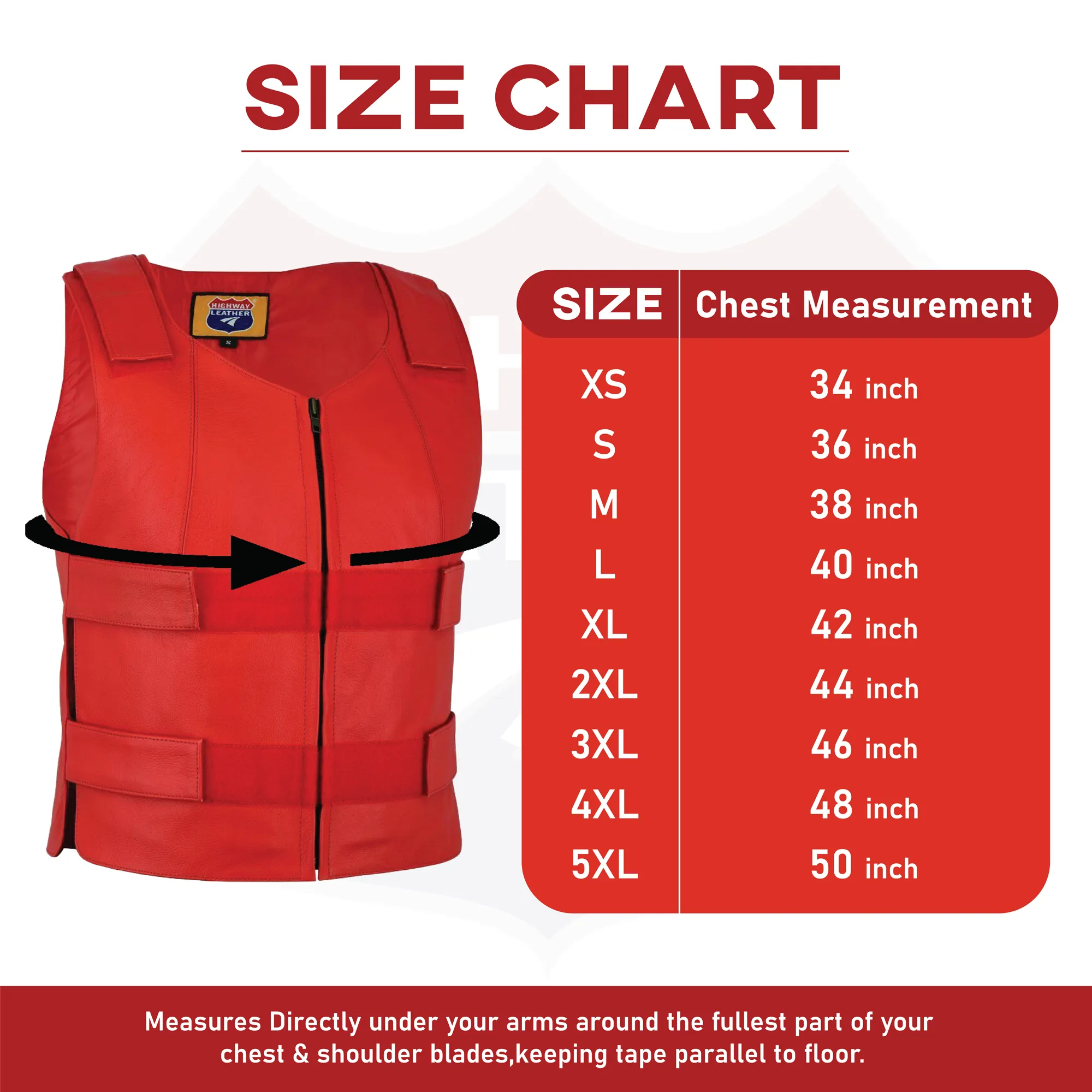HL11643 RED Men Bullet Proof Style Leather Vest for Bikers Clubs