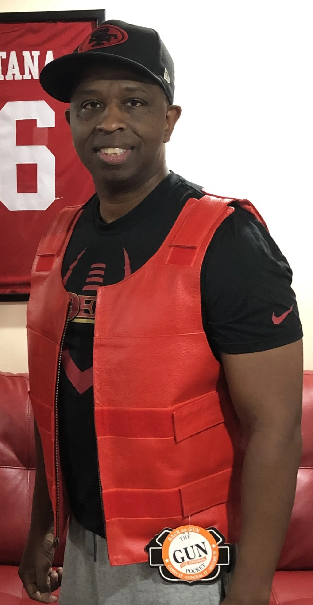 HL11643 RED Men Bullet Proof Style Leather Vest for Bikers Clubs