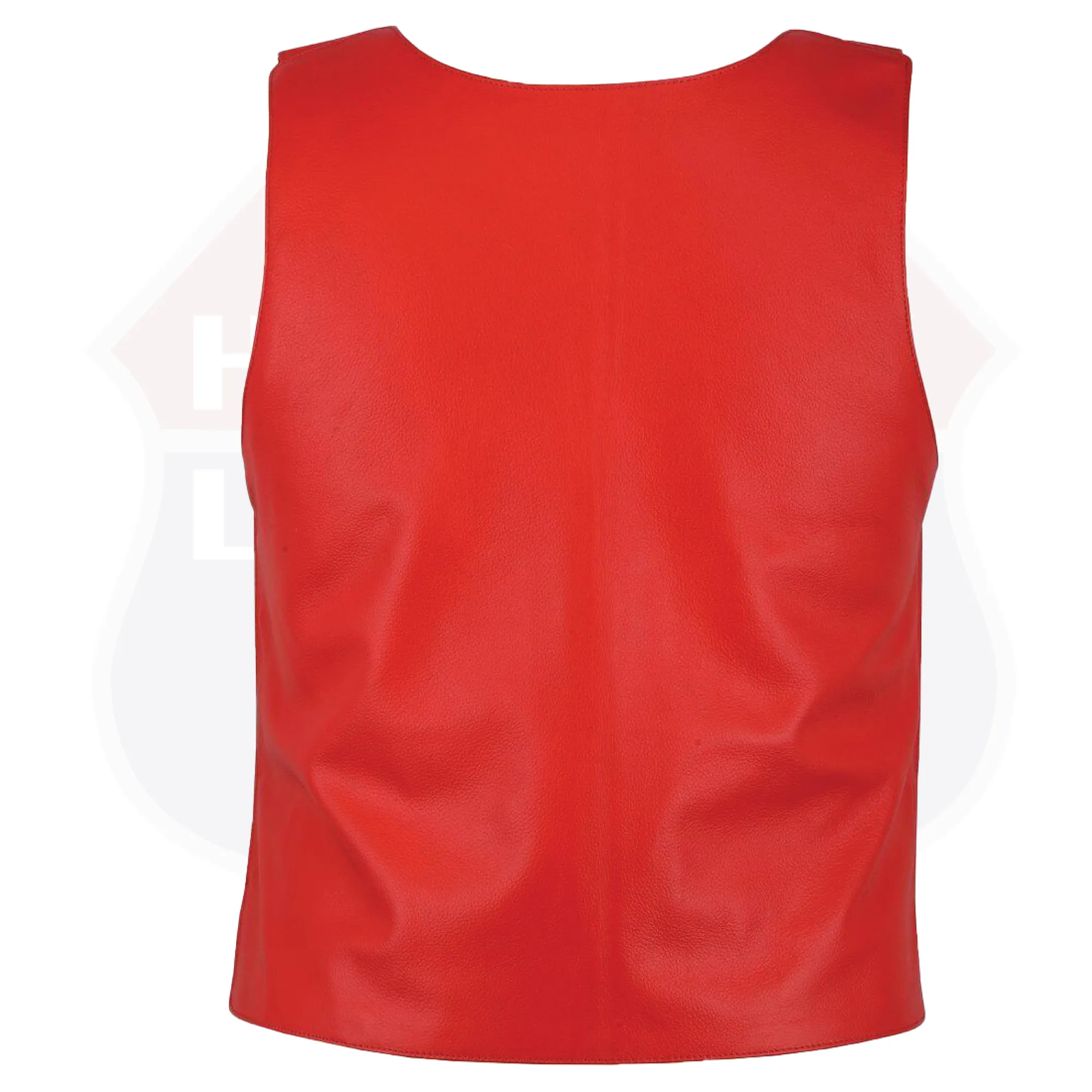 HL11643 RED Men Bullet Proof Style Leather Vest for Bikers Clubs