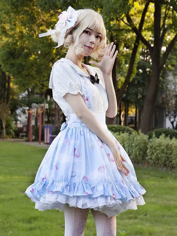 Idol clothes Lolita SK Cardcaptor Sakura   Ruffles As Image Floral Print Lolita Skirts