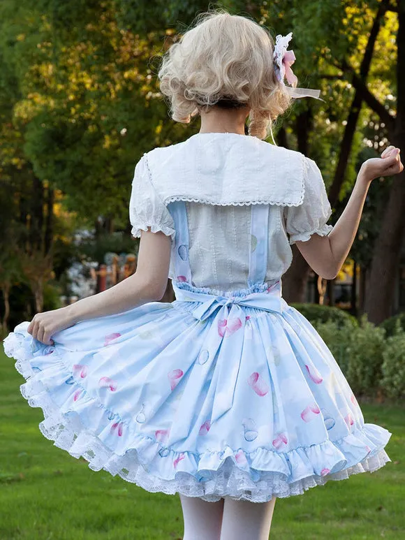 Idol clothes Lolita SK Cardcaptor Sakura   Ruffles As Image Floral Print Lolita Skirts