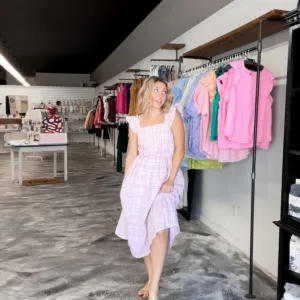 In First Place Pink Plaid Midi Dress