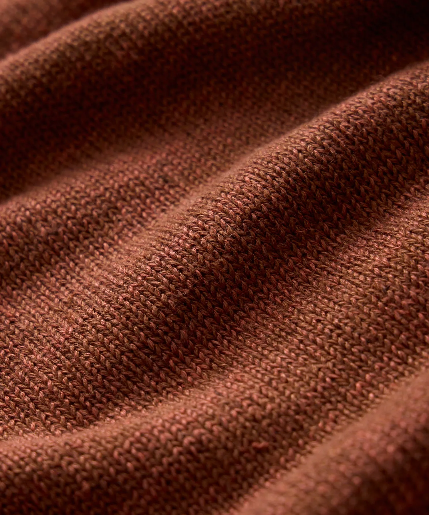 Inis Meáin Washed Linen Henley Polo in Rust Marl