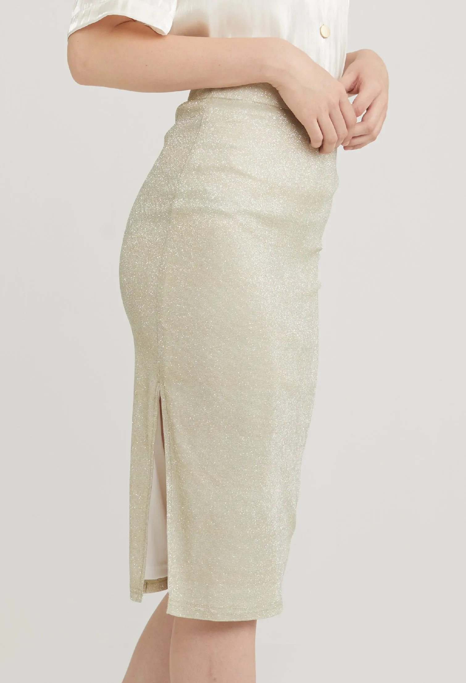 Iridescent Glitter Pencil Skirt