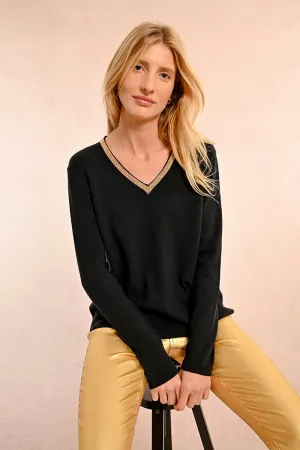IRIDESCENT V-NECK SWEATER