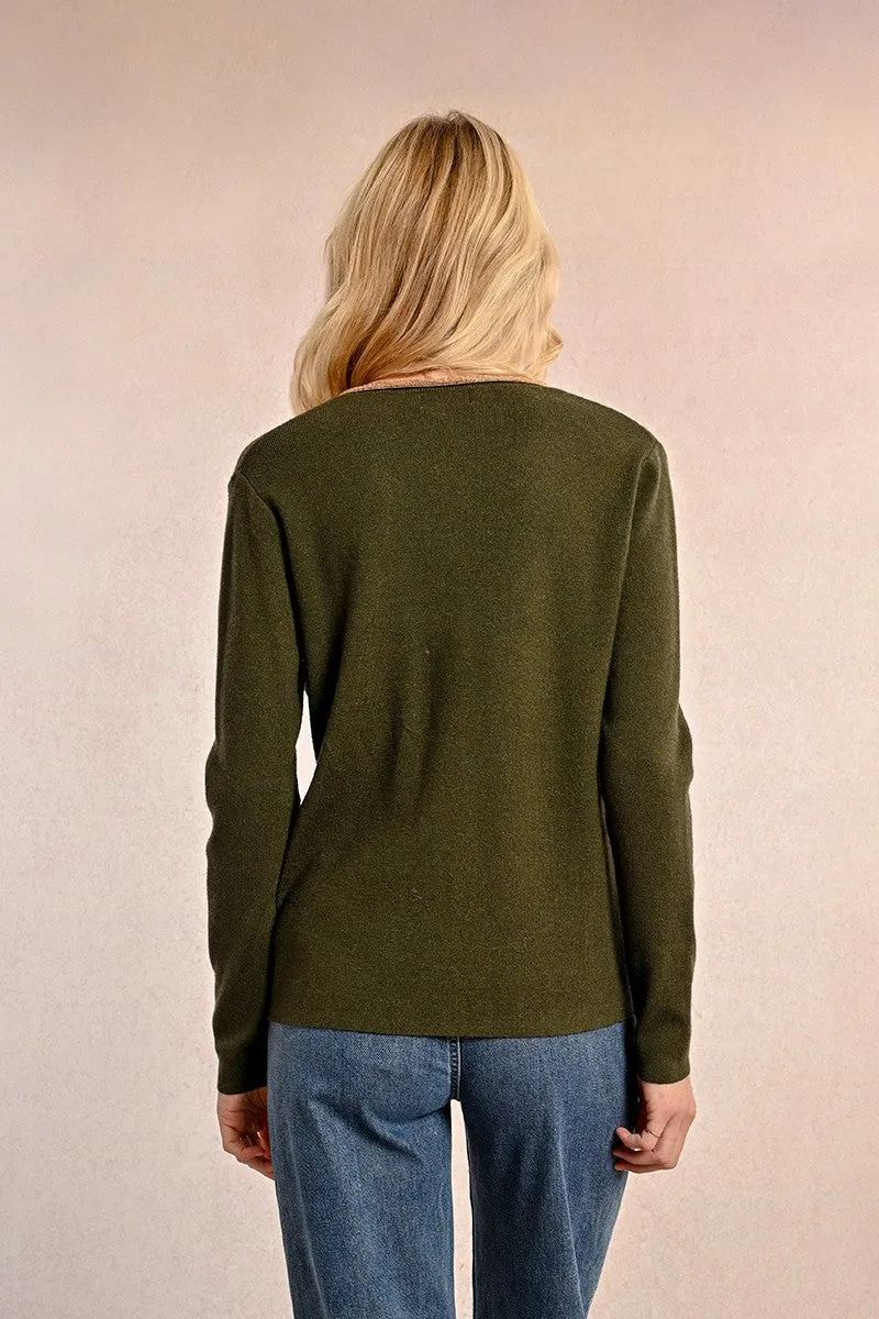 IRIDESCENT V-NECK SWEATER