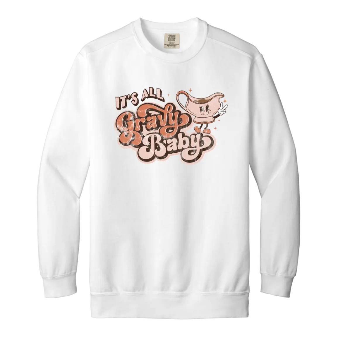 It’s All Gravy, Baby Comfort Colors Crewneck Sweatshirt – Cozy Thanksgiving Vibes with a Fun Twist!