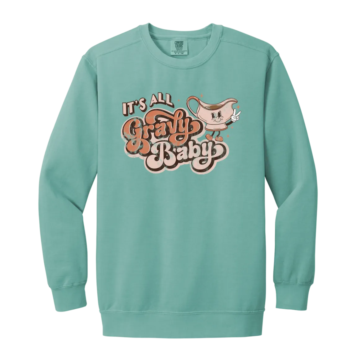 It’s All Gravy, Baby Comfort Colors Crewneck Sweatshirt – Cozy Thanksgiving Vibes with a Fun Twist!