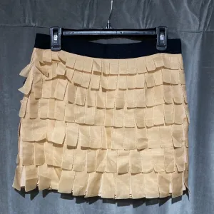 J. Crew Collection Nude Satin Fringe Mini Skirt