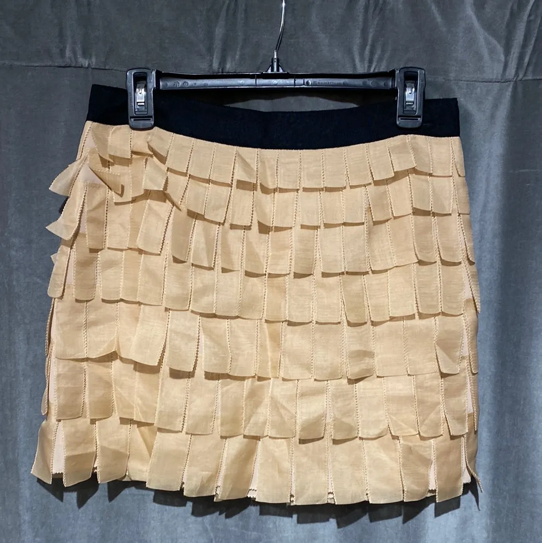 J. Crew Collection Nude Satin Fringe Mini Skirt