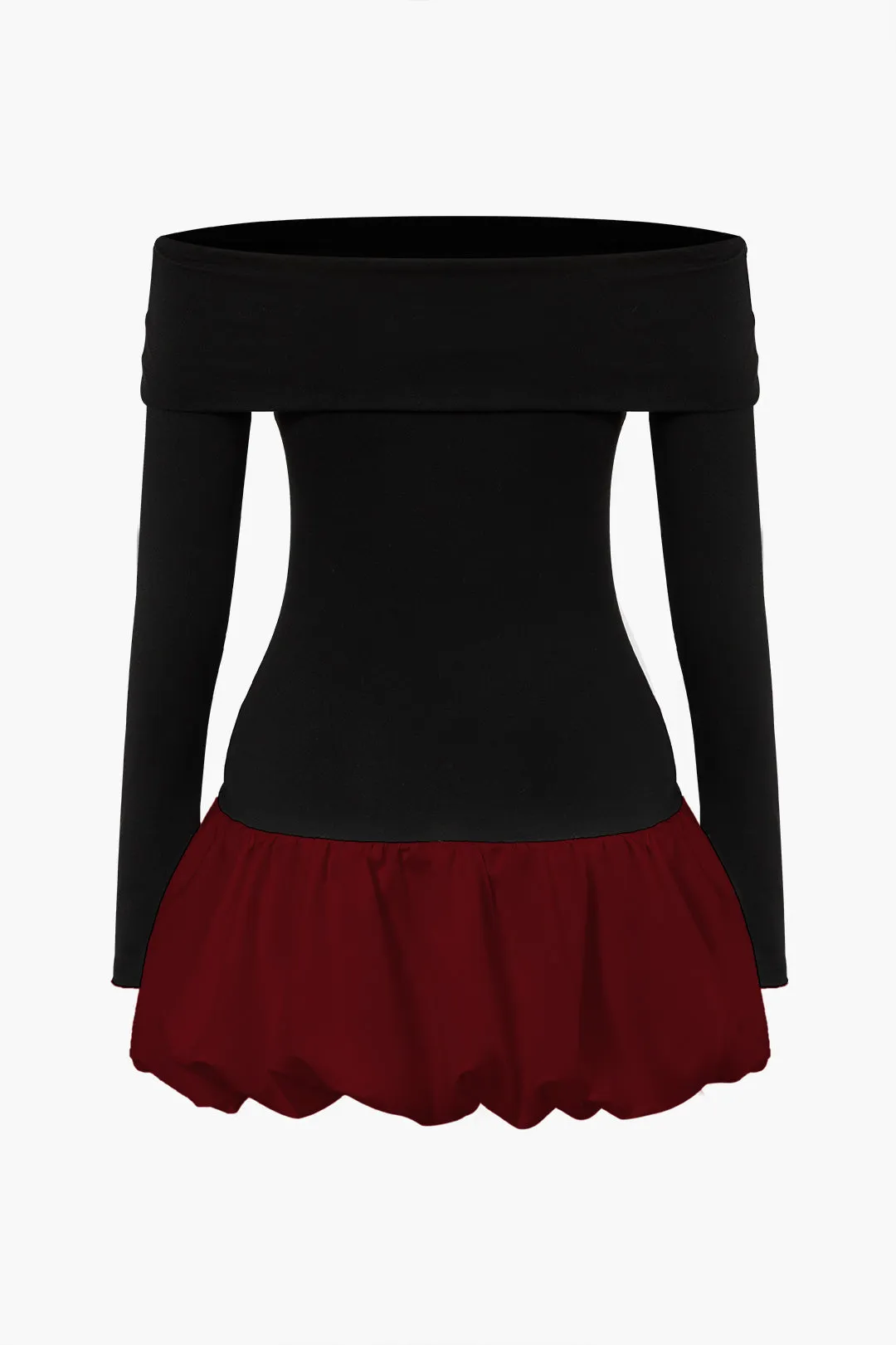 Jade - Off Shoulder Patchwork Woman's Mini Dress