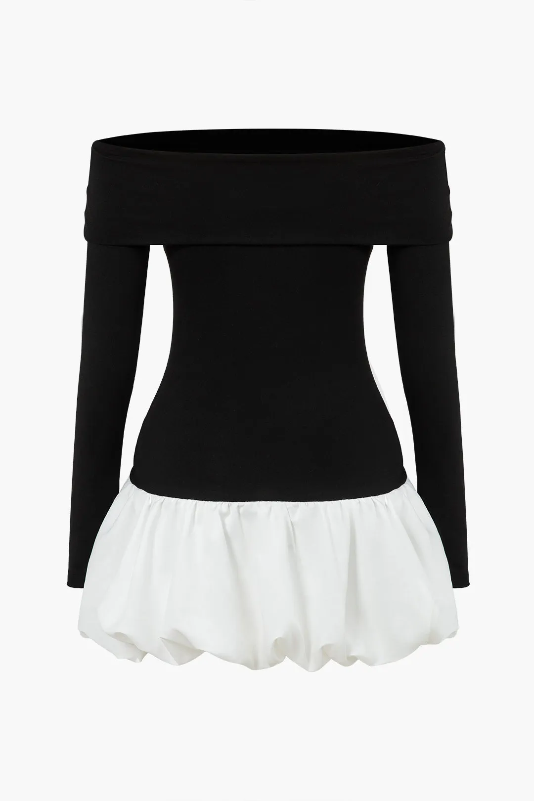 Jade - Off Shoulder Patchwork Woman's Mini Dress