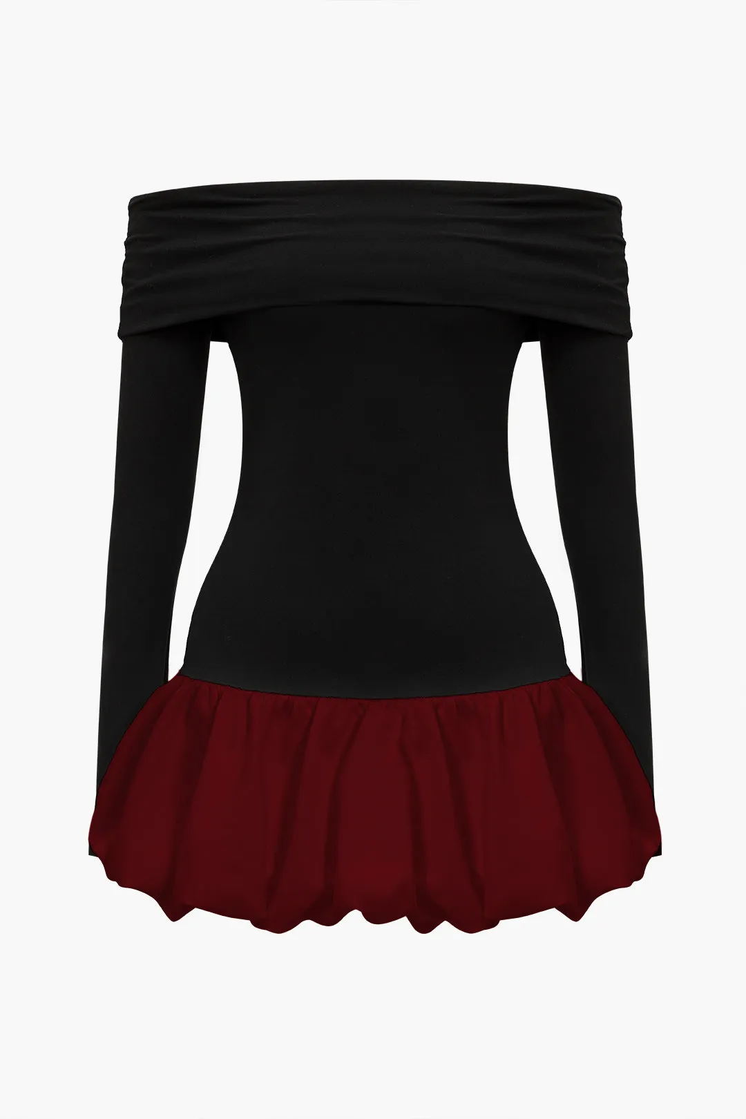 Jade - Off Shoulder Patchwork Woman's Mini Dress