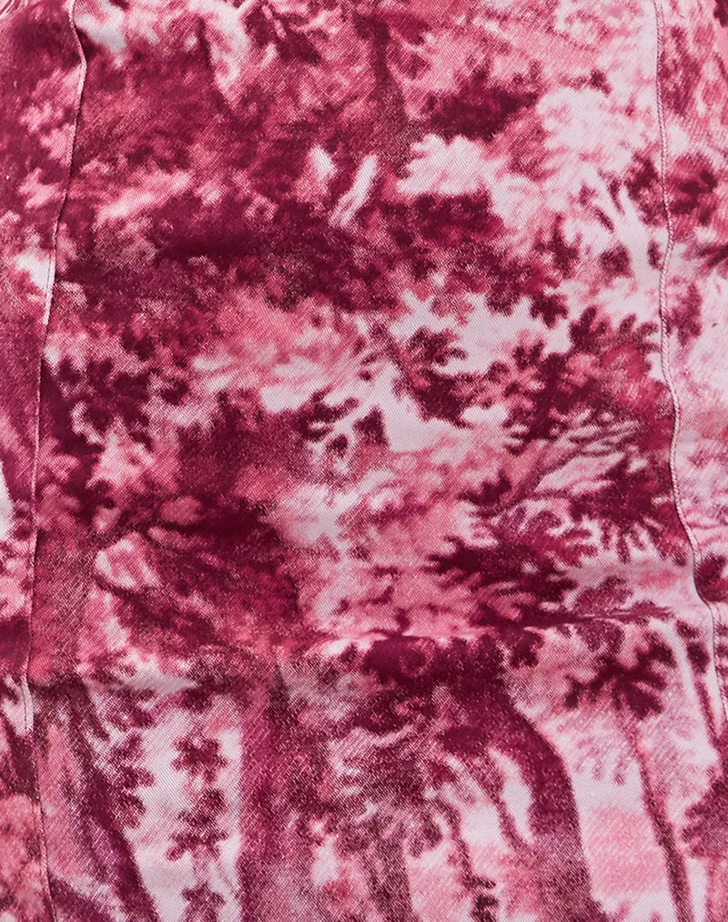 Jajken Corset Dress in Pink Tapestry Print