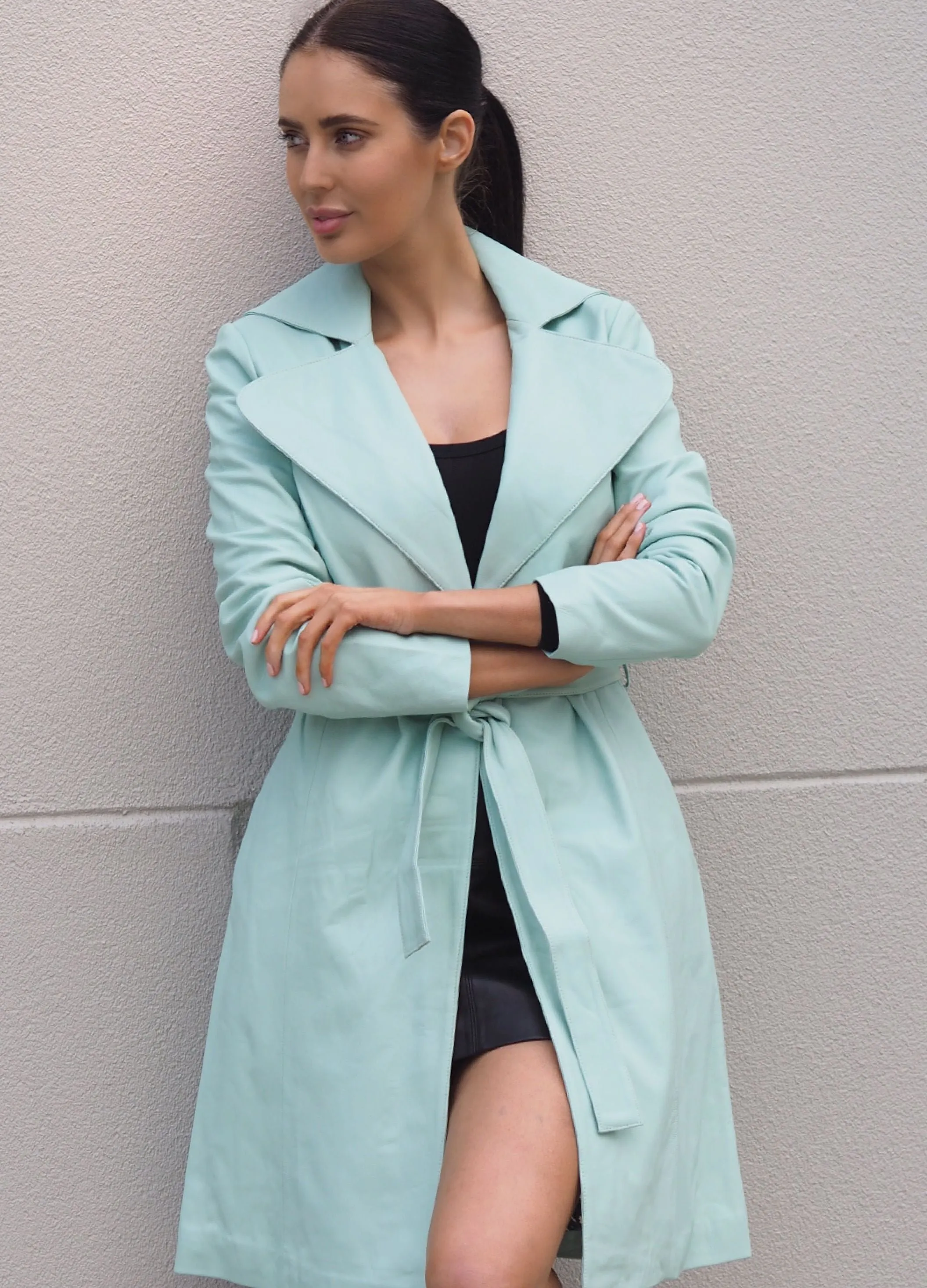 Jene Leather Trench