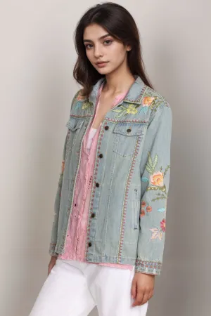 Johnny Was Workshop Camellia Oversized Denim Jacket W44724