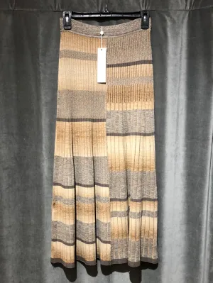 Jonathan Simkhai Espresso Striped Midi A line Sweater Skirt