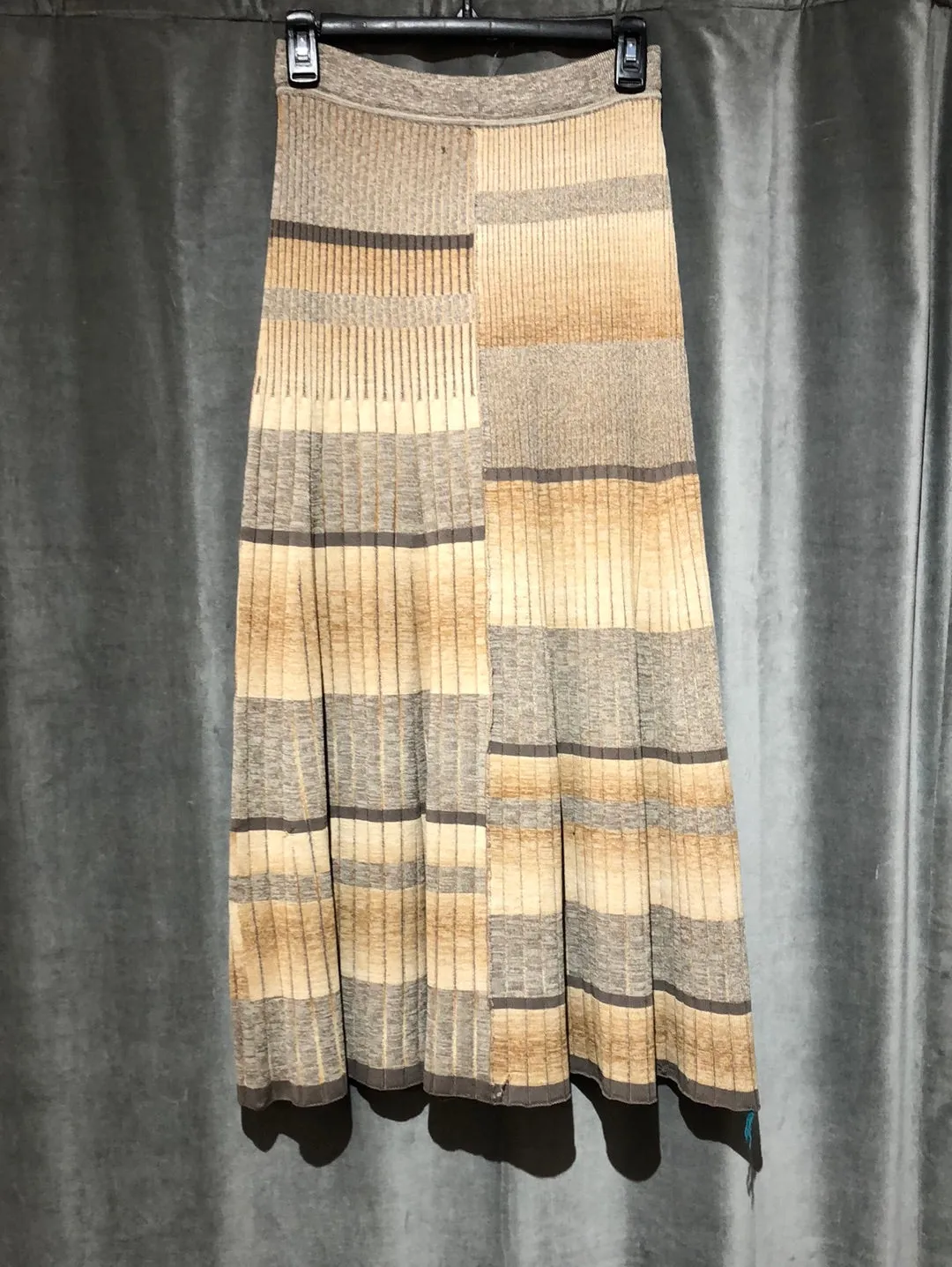 Jonathan Simkhai Espresso Striped Midi A line Sweater Skirt