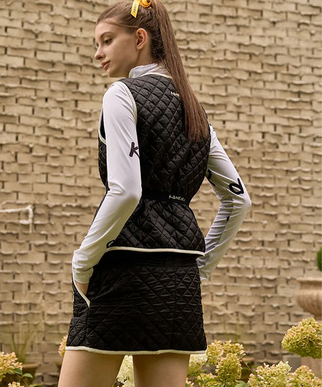 KANDINI Quilting Padded Mini Skirt - Black