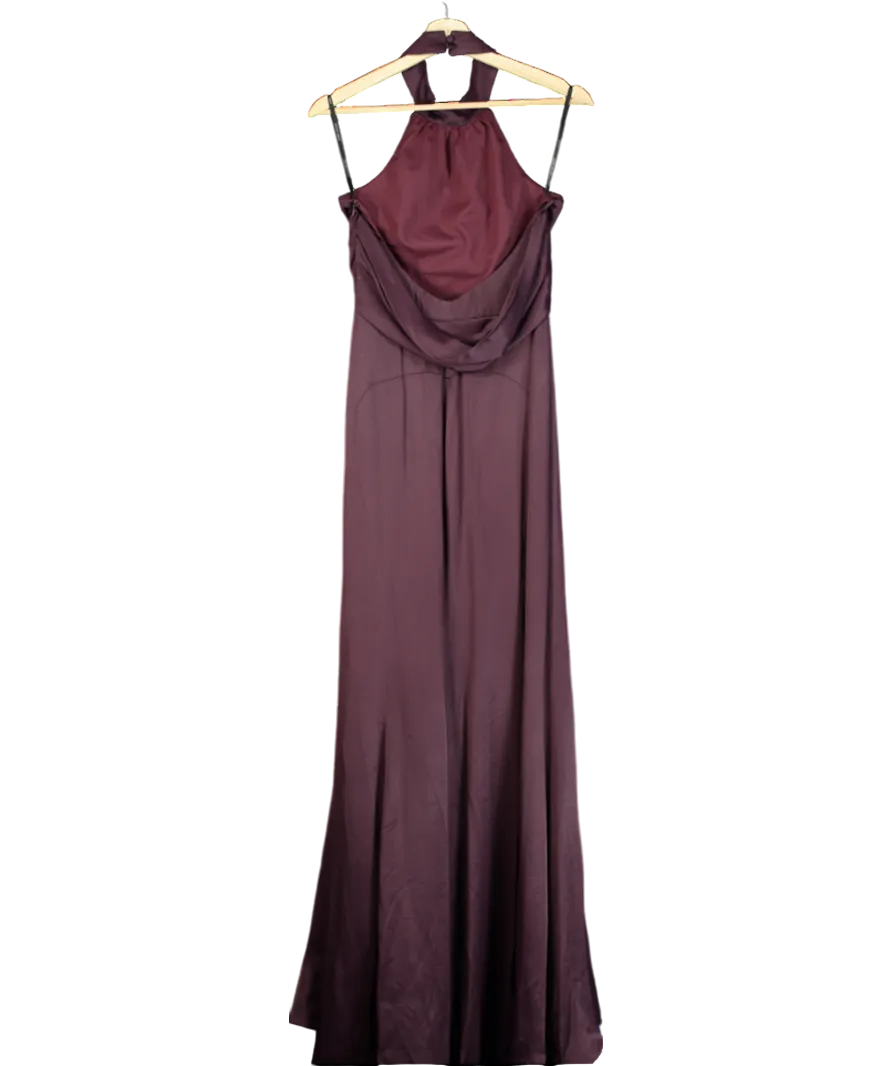 Karen Millen Purple Woven Maxi Dress With Neck Strap UK 6