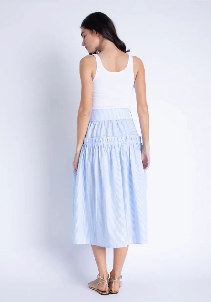 Kate Midi Dress Sky Stripe