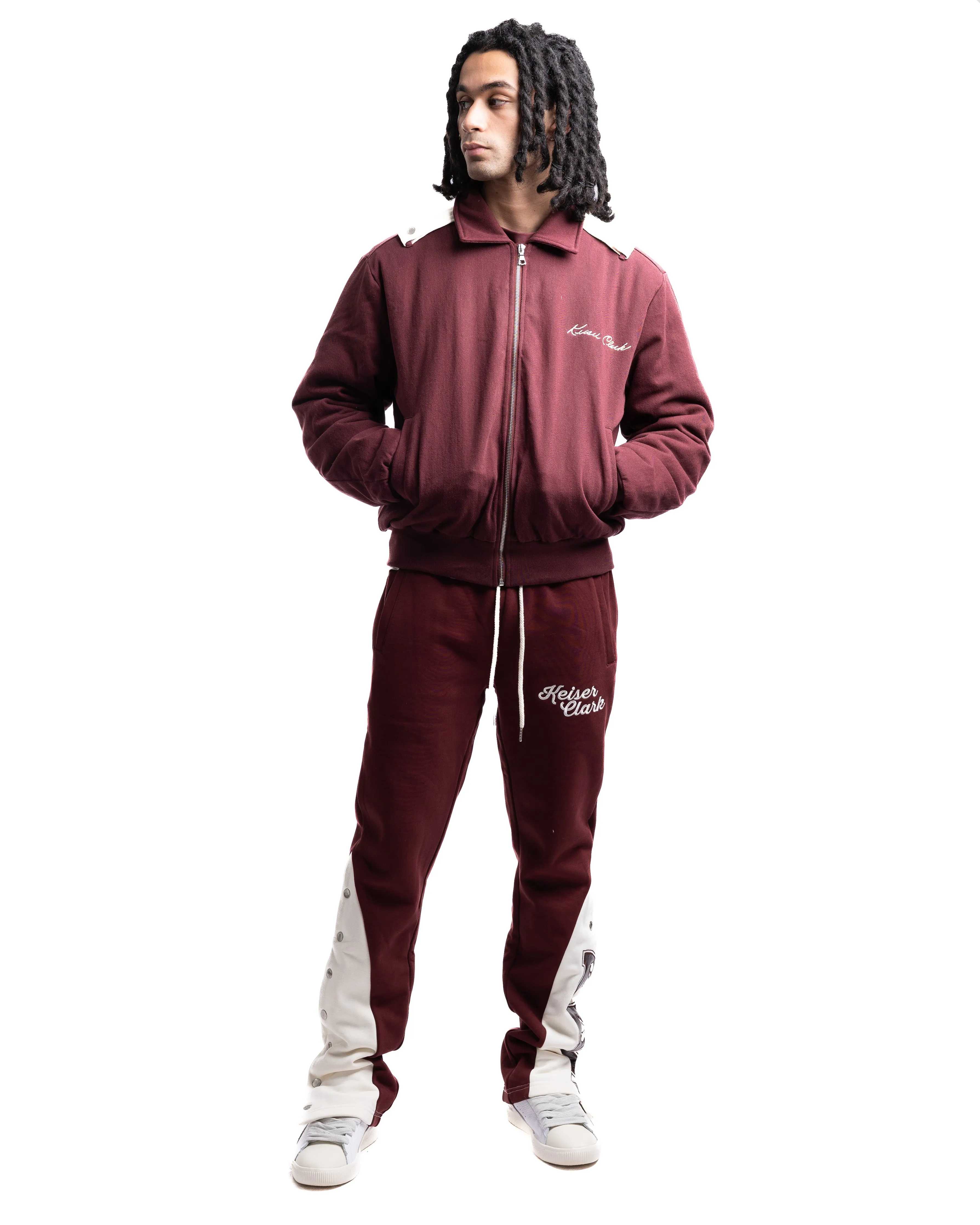 Keiser Clark Lucky Number 7 Denim Bomber Burgundy