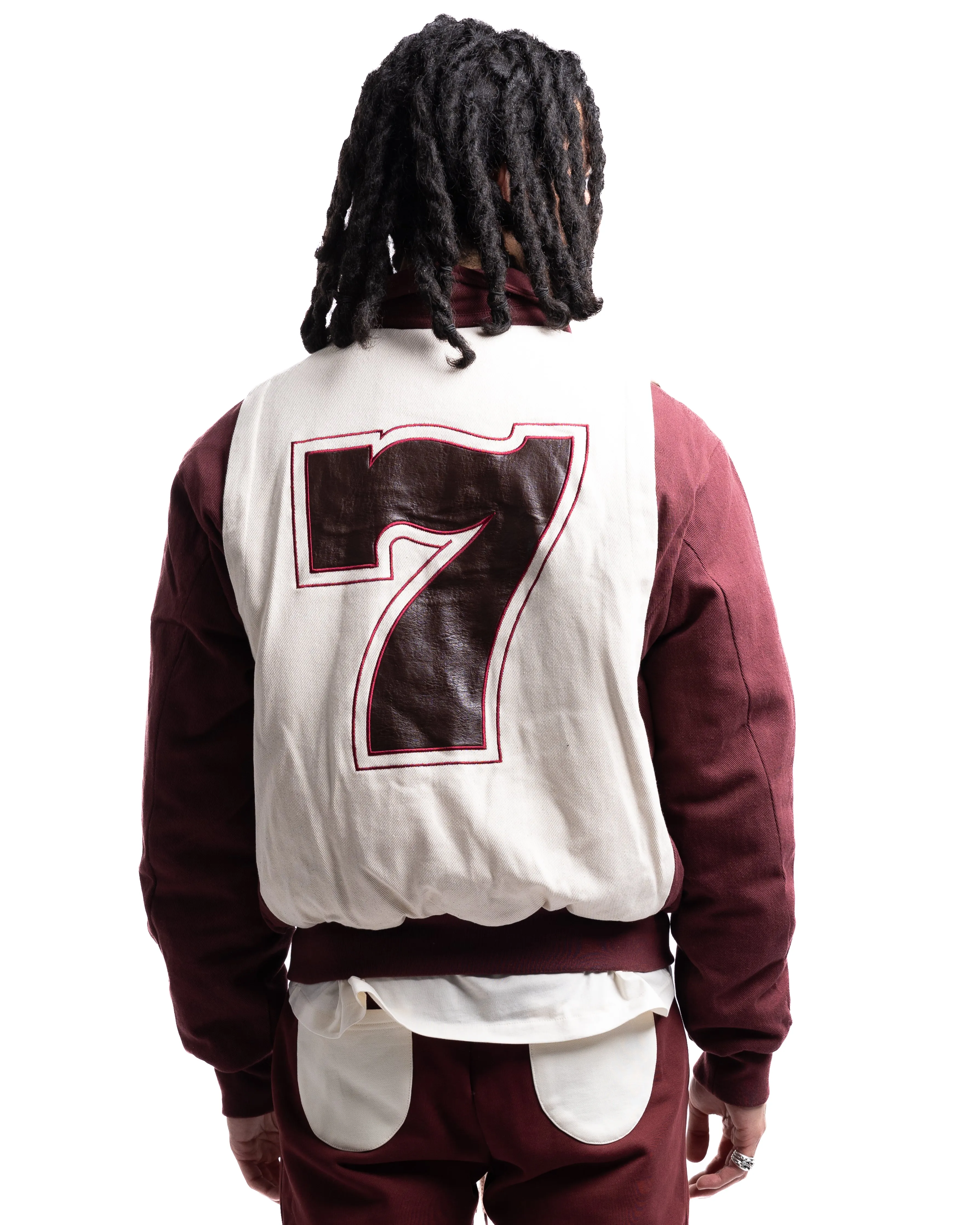 Keiser Clark Lucky Number 7 Denim Bomber Burgundy
