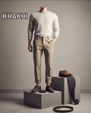 KHAKHI COTTON Chino Pants| The Solution to Effortless Style and Comfort"