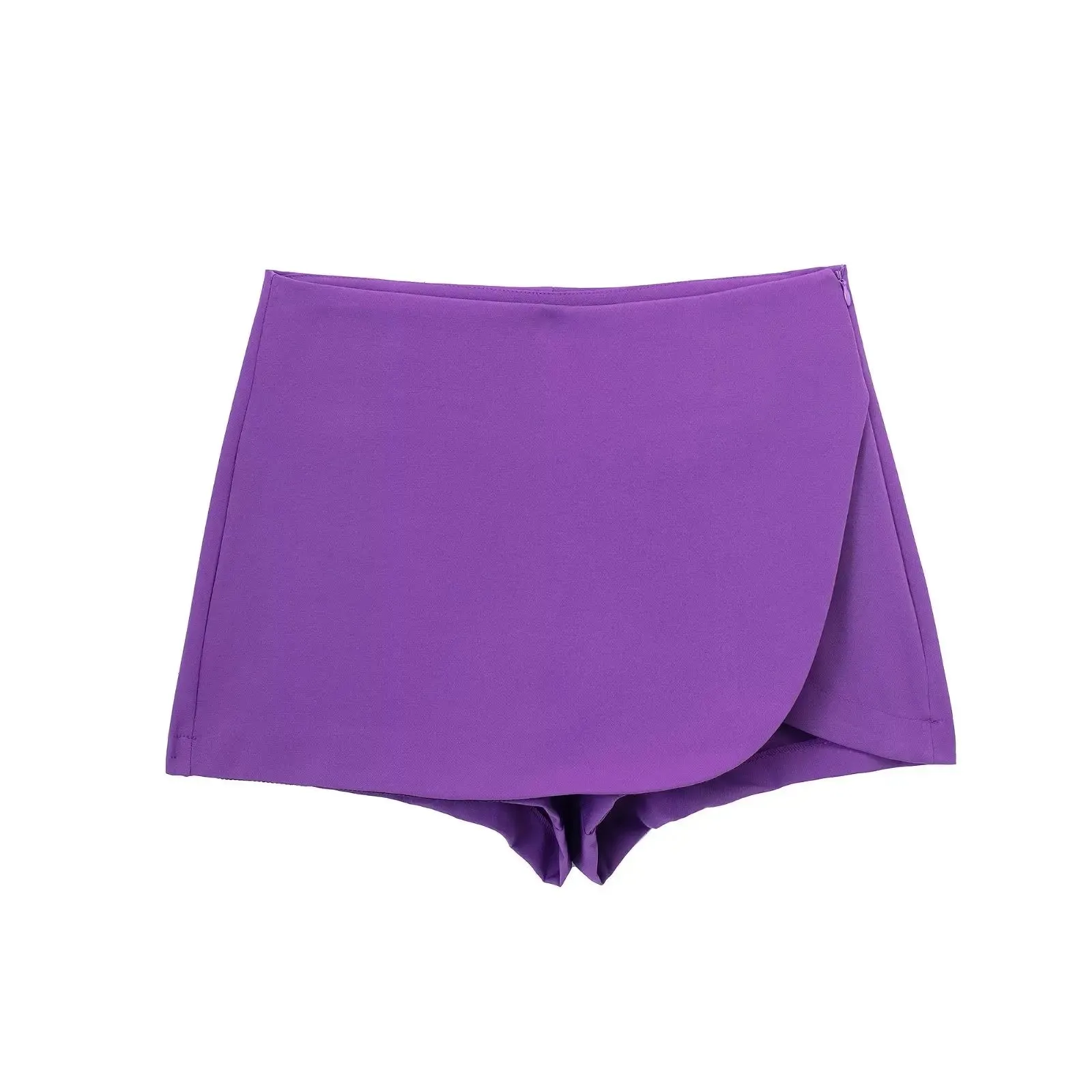 Khaki Asymmetric Mini Shorts Skirts