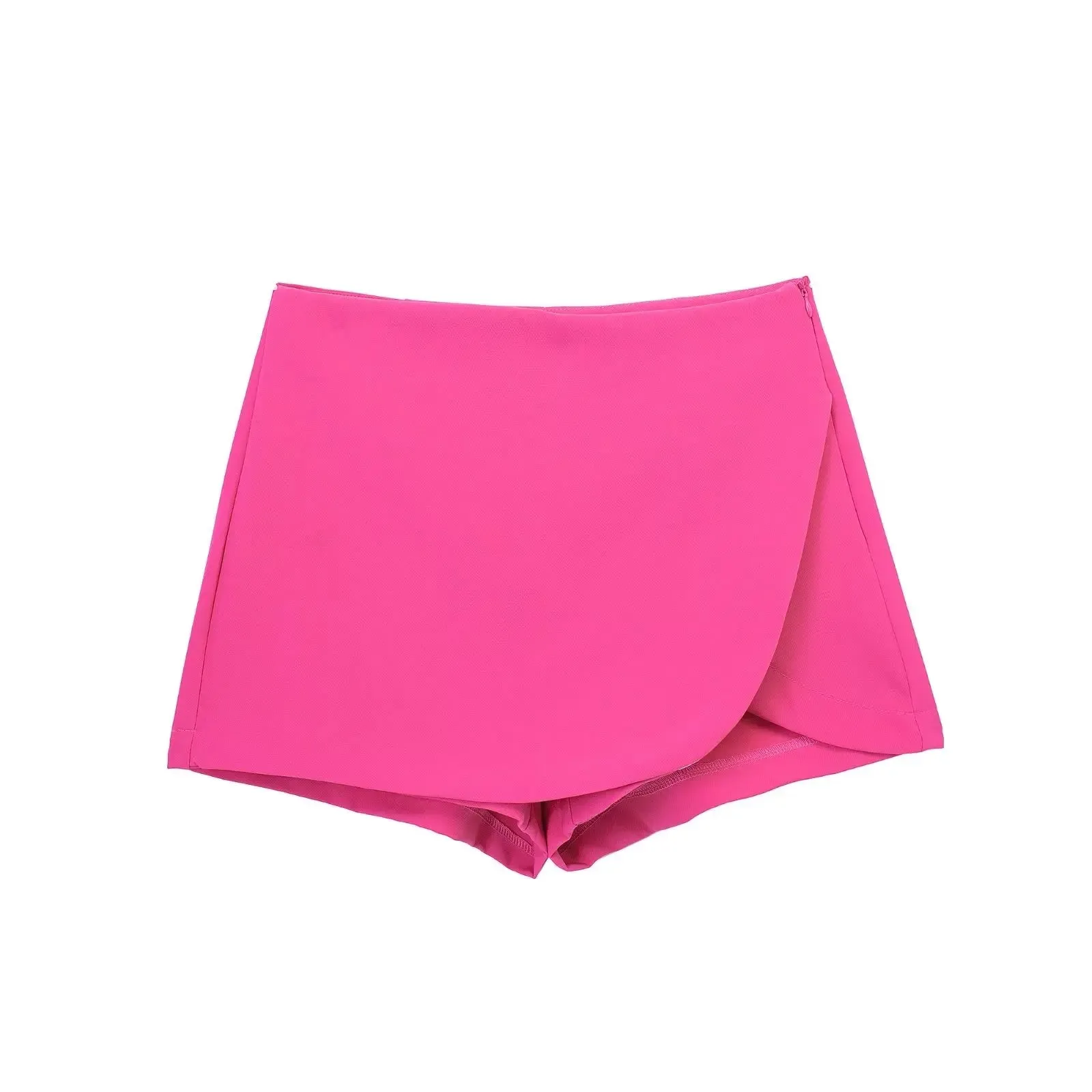Khaki Asymmetric Mini Shorts Skirts