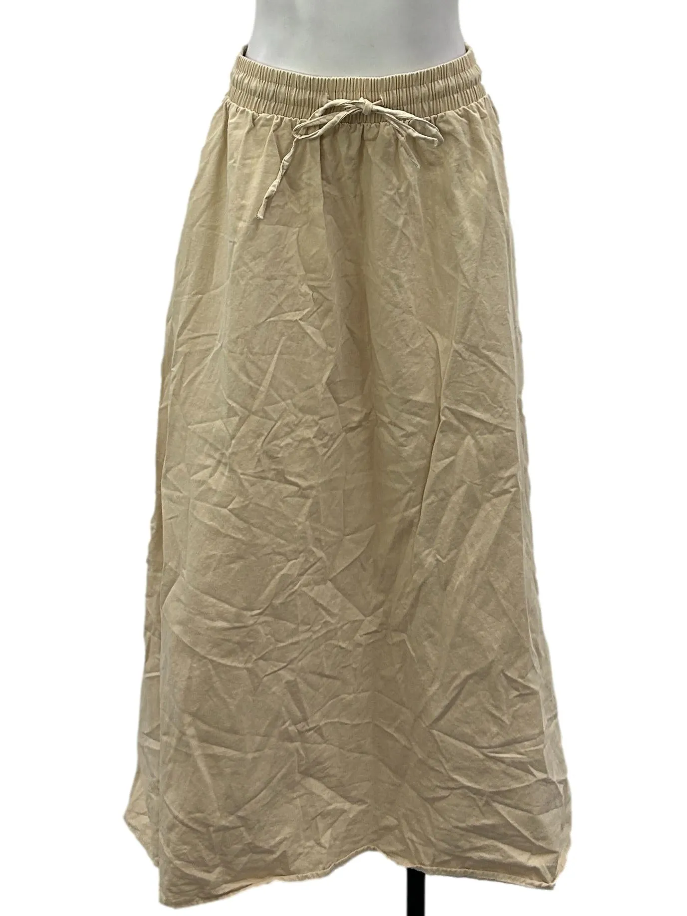 Khaki Twill A-Line Skirt
