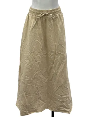 Khaki Twill A-Line Skirt