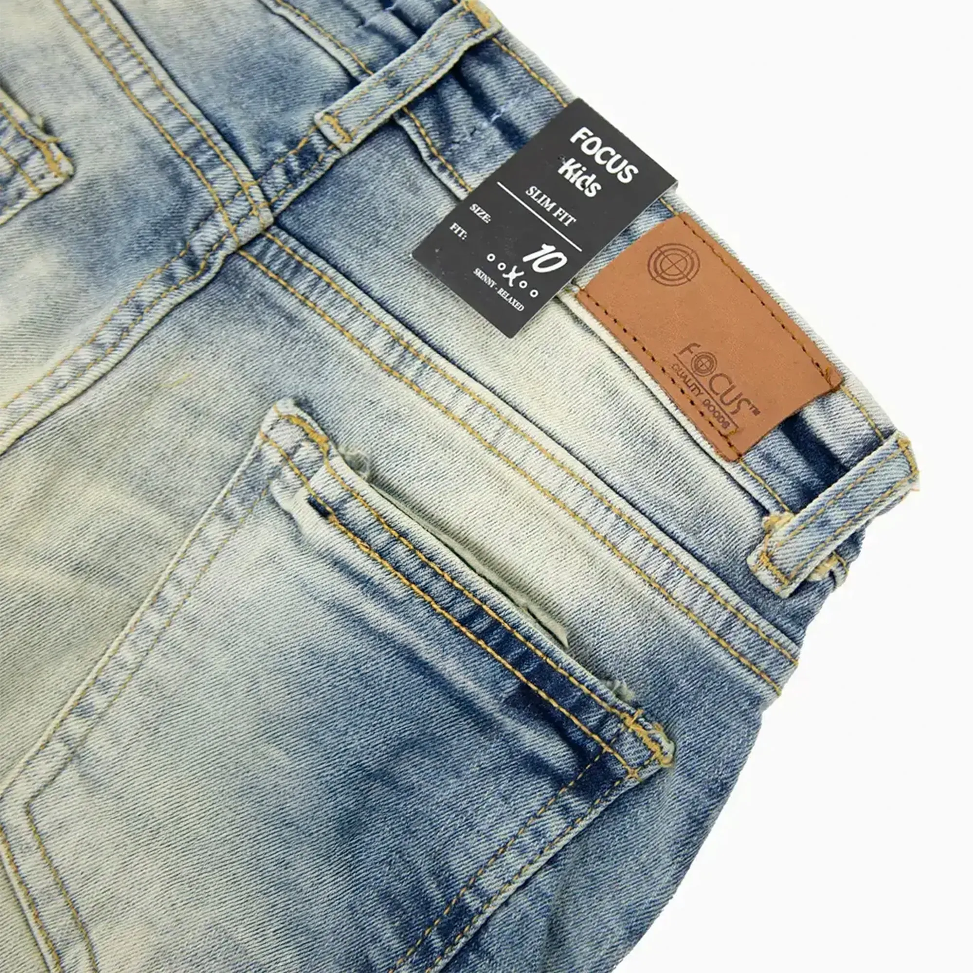 Kid's Cargo Distre Stacked Denim Pant