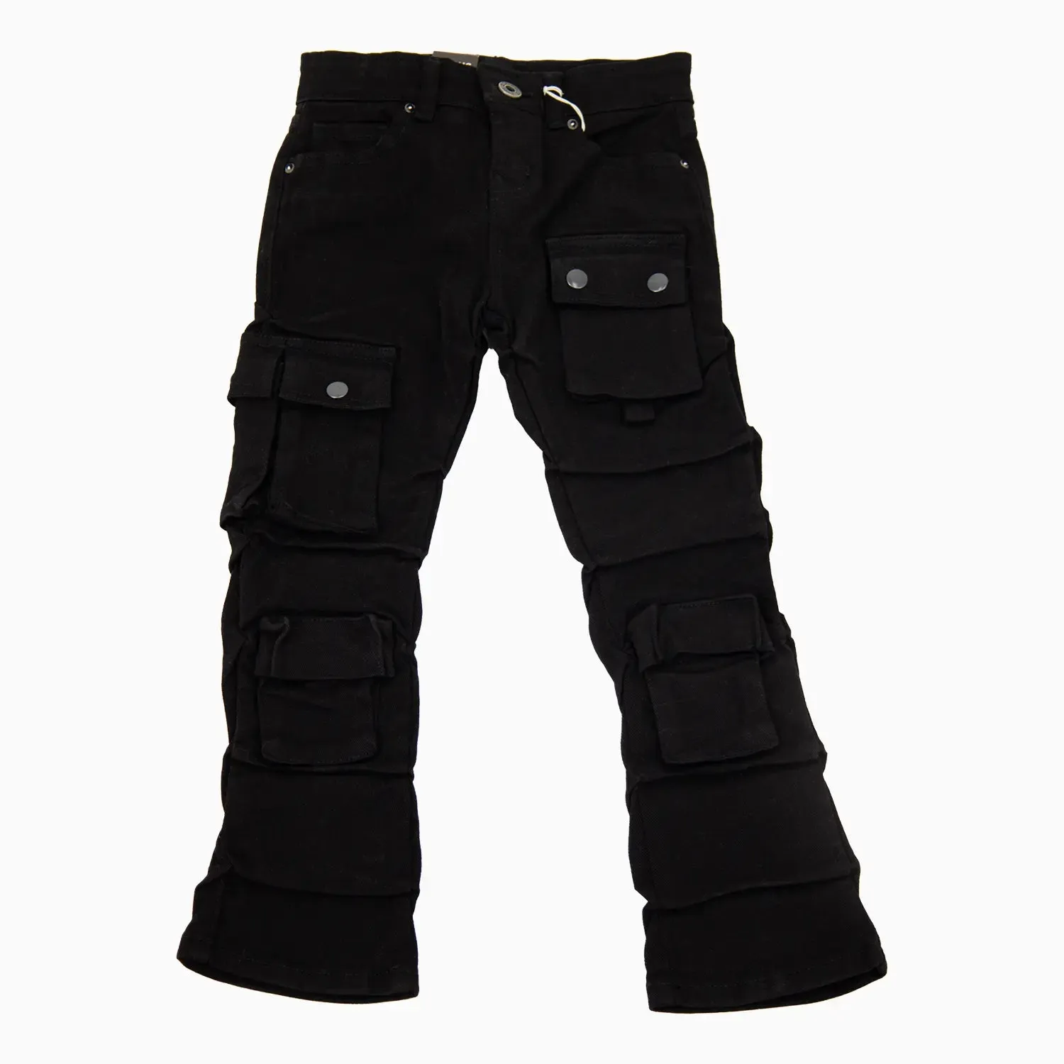 Kid's Cargo Distre Stacked Denim Pant