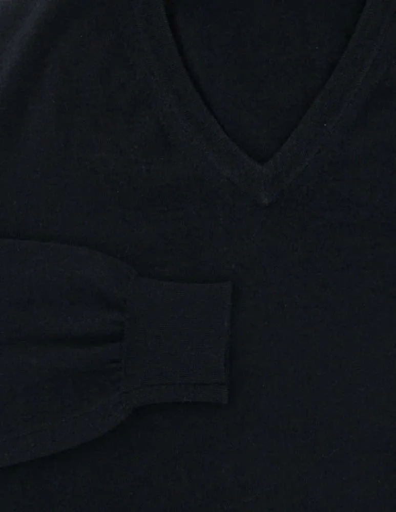 Kiton Black V-Neck Sweater